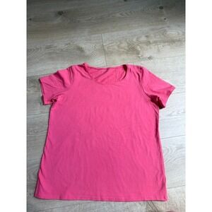 EUC Women Eileen Fisher short sleeve organic cotton t-shirt pink stretch size M